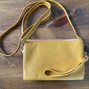 Mustard Yellow Multiple Pockets Cross-Body